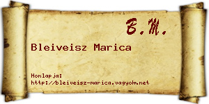Bleiveisz Marica névjegykártya